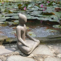 Steinguss Gartenornament 'Yoga', Natur, 26 X 18 X 31 Cm -Gardena Verkaufsgeschäft 0980306816 steinguss gartenornament yoga 3 123353