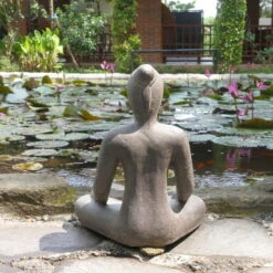 Steinguss Gartenornament 'Yoga', Natur, 26 X 18 X 31 Cm -Gardena Verkaufsgeschäft 0980306816 steinguss gartenornament yoga 4 123352