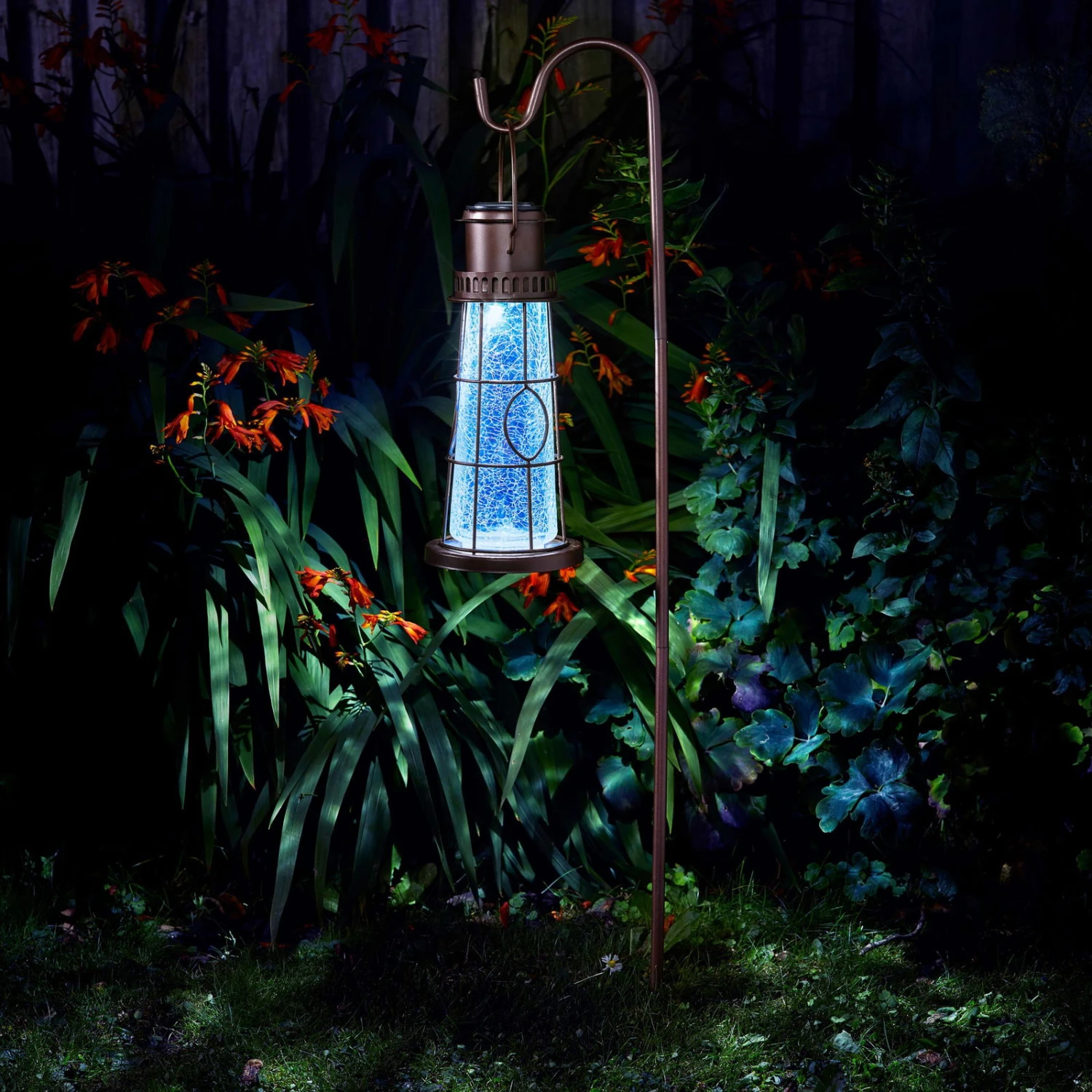 Solarlampe „Leuchtturm-Laterne“ In Schwarz Aus Metall/Glas, Maße 96 X 12,5 Cm 3 Solarlampe „Leuchtturm-Laterne“ In Schwarz Aus Metall/Glas, Maße 96 X 12,5 Cm