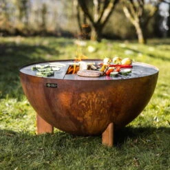 Edelstahl-Feuerstelle 'TRIA', Rost, 100 X 55 X 100 Cm -Gardena Verkaufsgeschäft 3920100752 Feuerstelle TRIA rost 2 110902