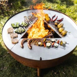 Edelstahl-Feuerstelle 'TRIA', Rost, 100 X 55 X 100 Cm -Gardena Verkaufsgeschäft 3920100752 Feuerstelle TRIA rost ca100x55x100cm 1 125231