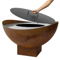 Feuerstelle 'Wave', Rost, Edelstahl, Ca. 100 X 55 X 100 Cm -Gardena Verkaufsgeschäft 3920100768 Feuerstelle WAVE rost ca100x55x100cm 2 1 119660