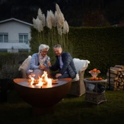 Feuerstelle 'Wave', Rost, Edelstahl, Ca. 100 X 55 X 100 Cm -Gardena Verkaufsgeschäft 3920100768 Feuerstelle WAVE rost ca100x55x100cm 2 125243